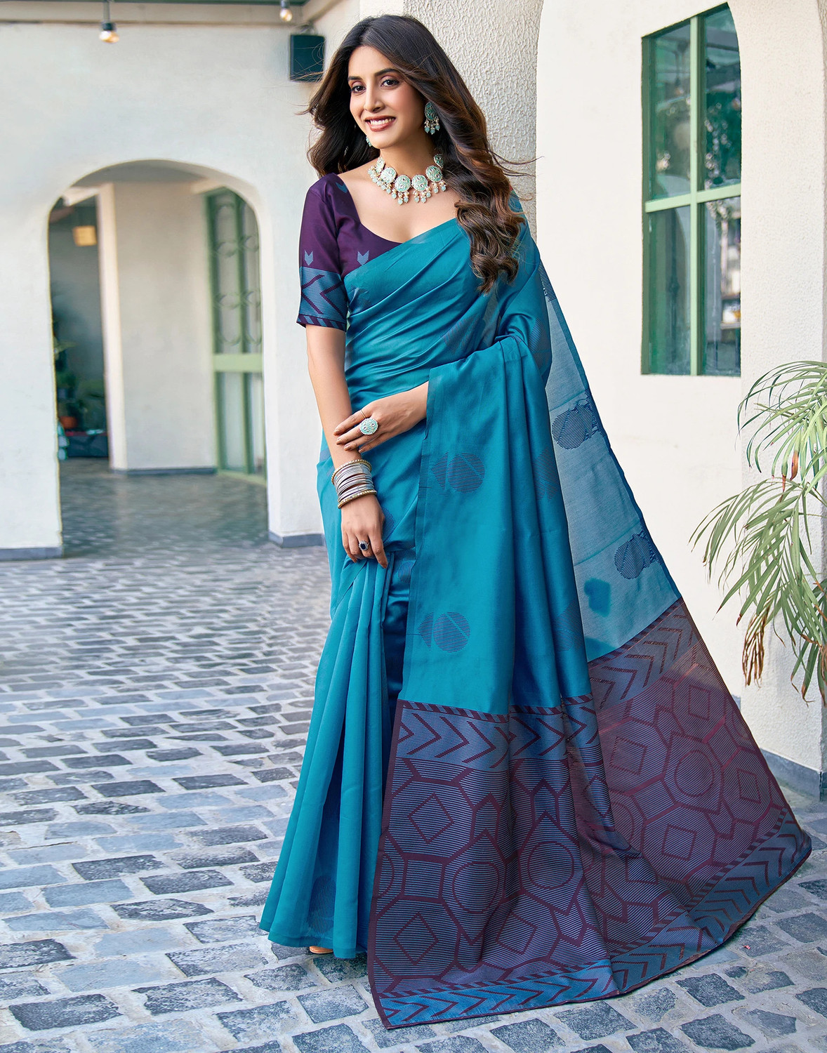 Sharini Dyed & Woven Banarasi Silk Blend Saree