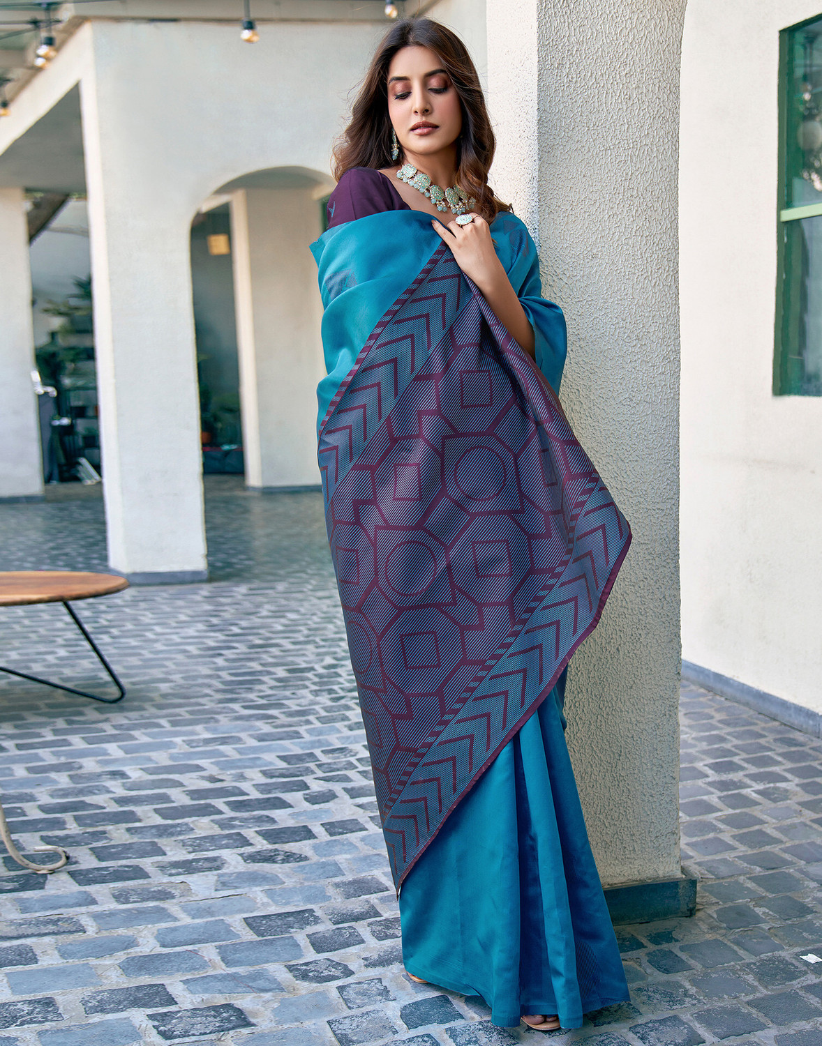 Sharini Dyed & Woven Banarasi Silk Blend Saree