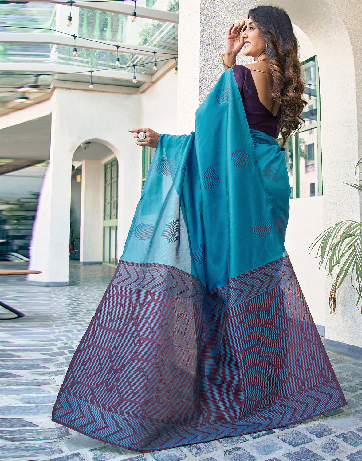 Sharini Dyed & Woven Banarasi Silk Blend Saree