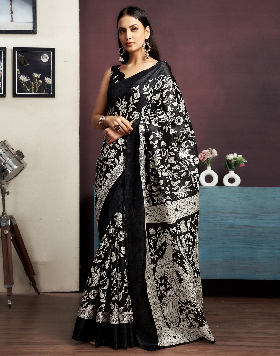 Sharini Bhagalpuri Khadi Silk Blend Saree