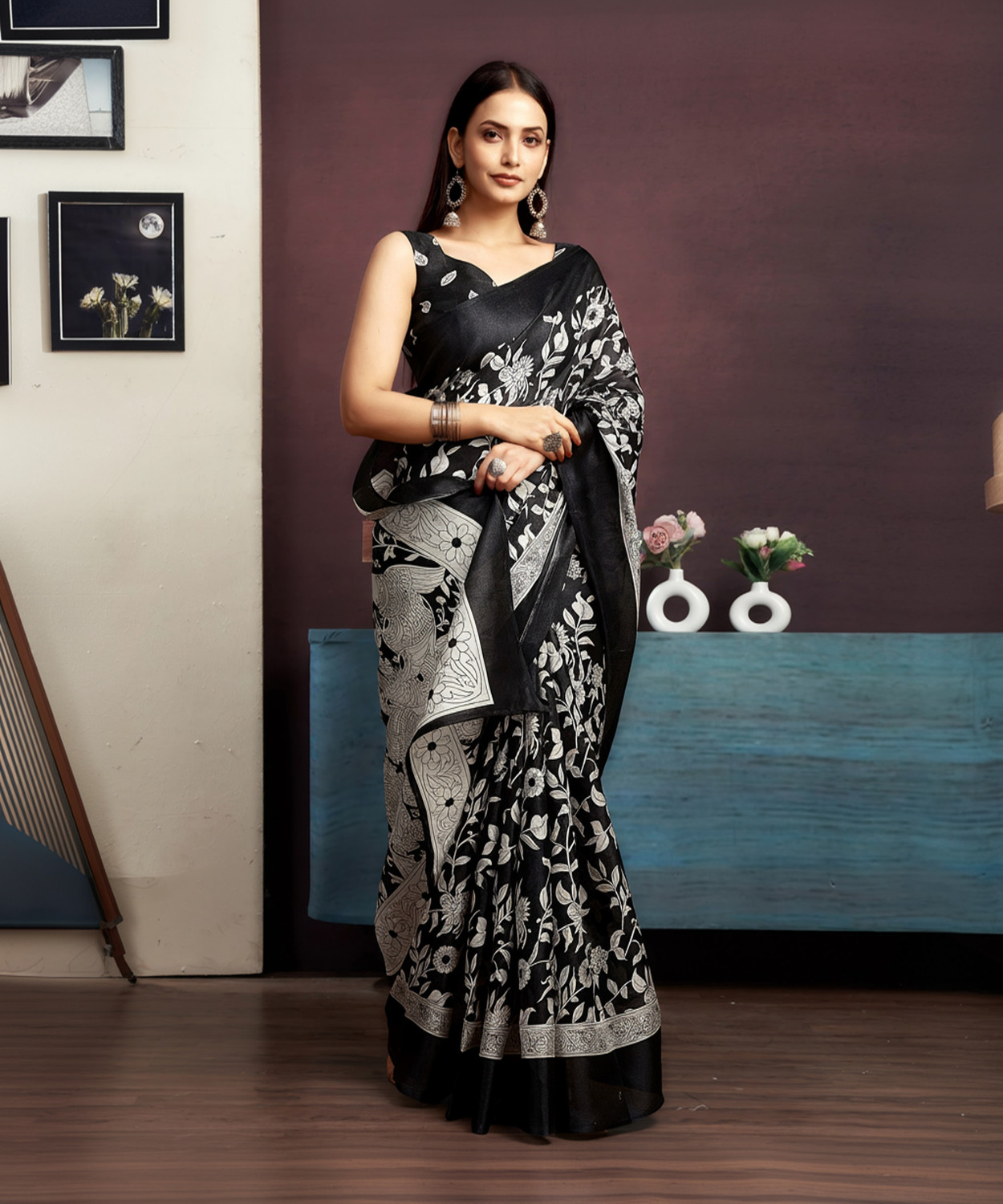 Sharini Bhagalpuri Khadi Silk Blend Saree