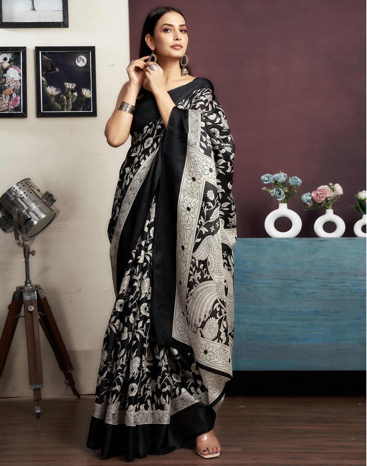 Sharini Bhagalpuri Khadi Silk Blend Saree