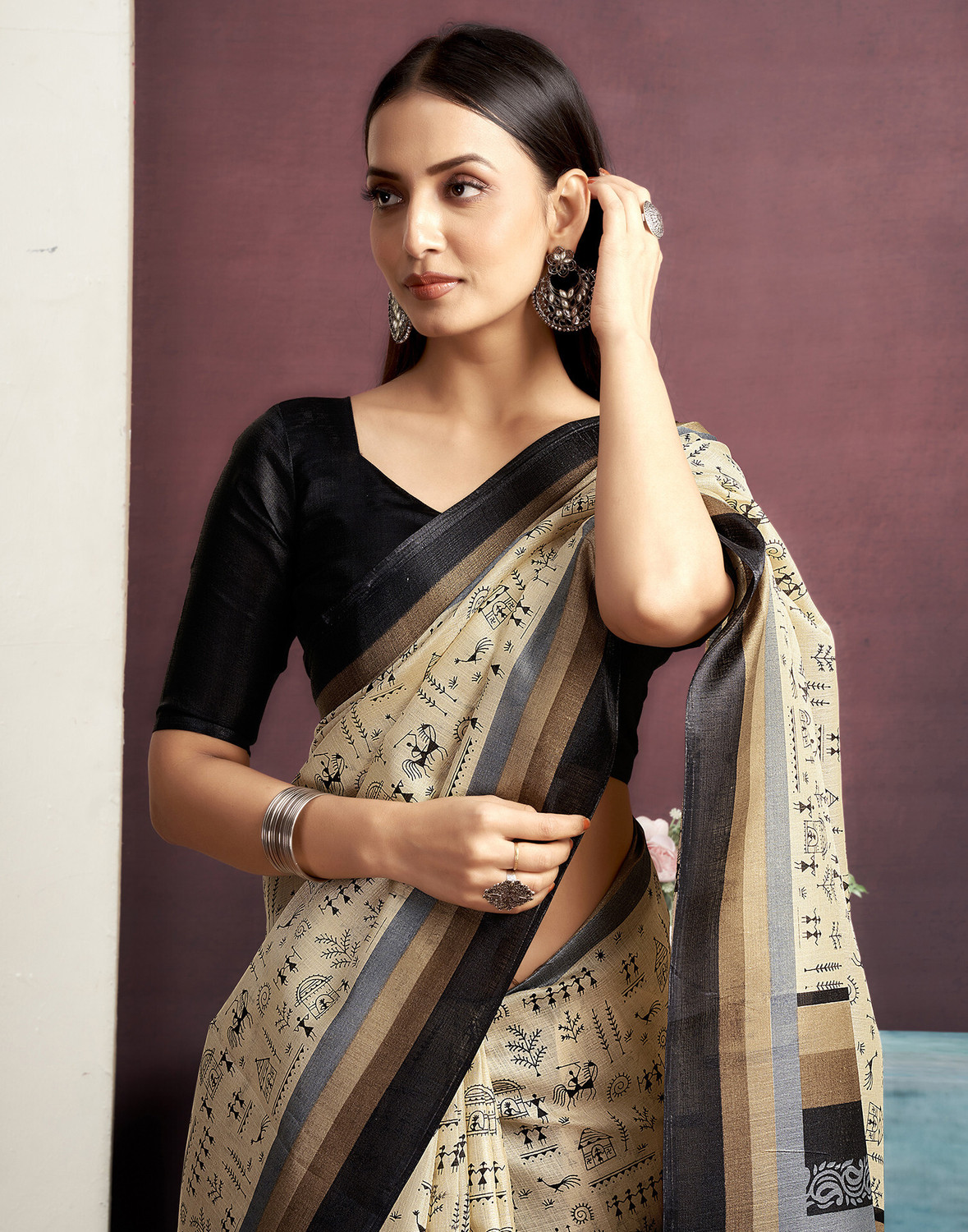 Sharini Warli & Floral Prints Saree 