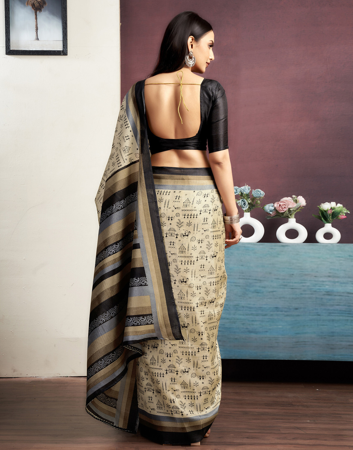 Sharini Warli & Floral Prints Saree 