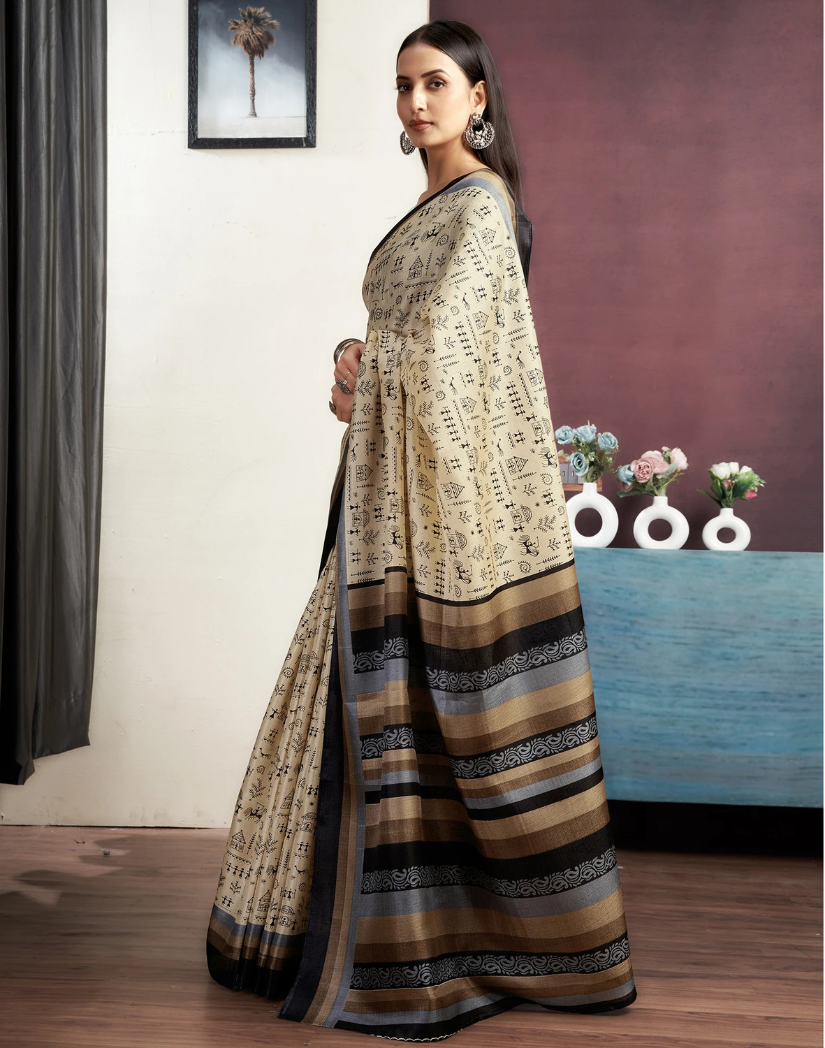 Sharini Warli & Floral Prints Saree 