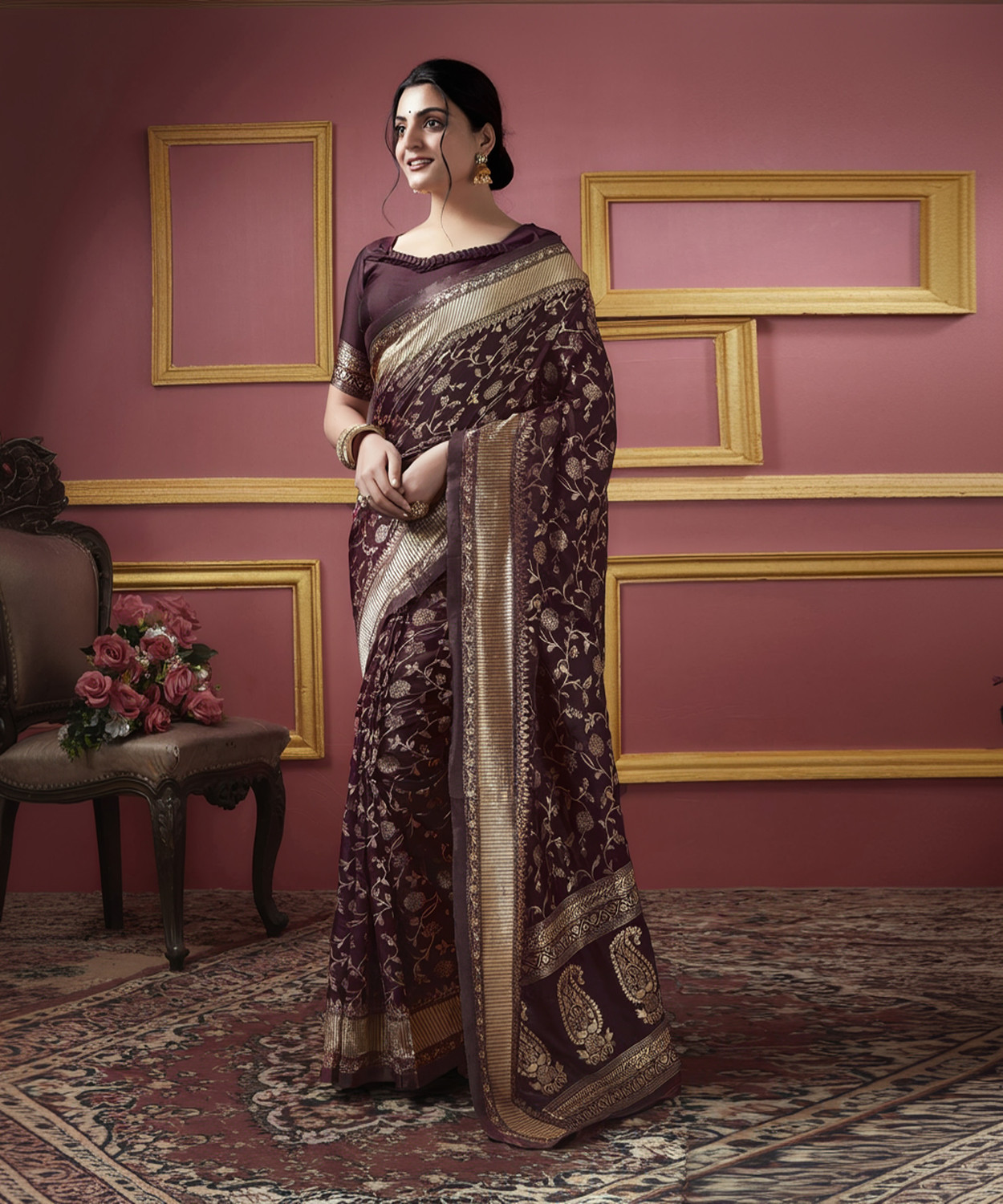 Sharini Banarasi Cotton Silk Blend Saree 