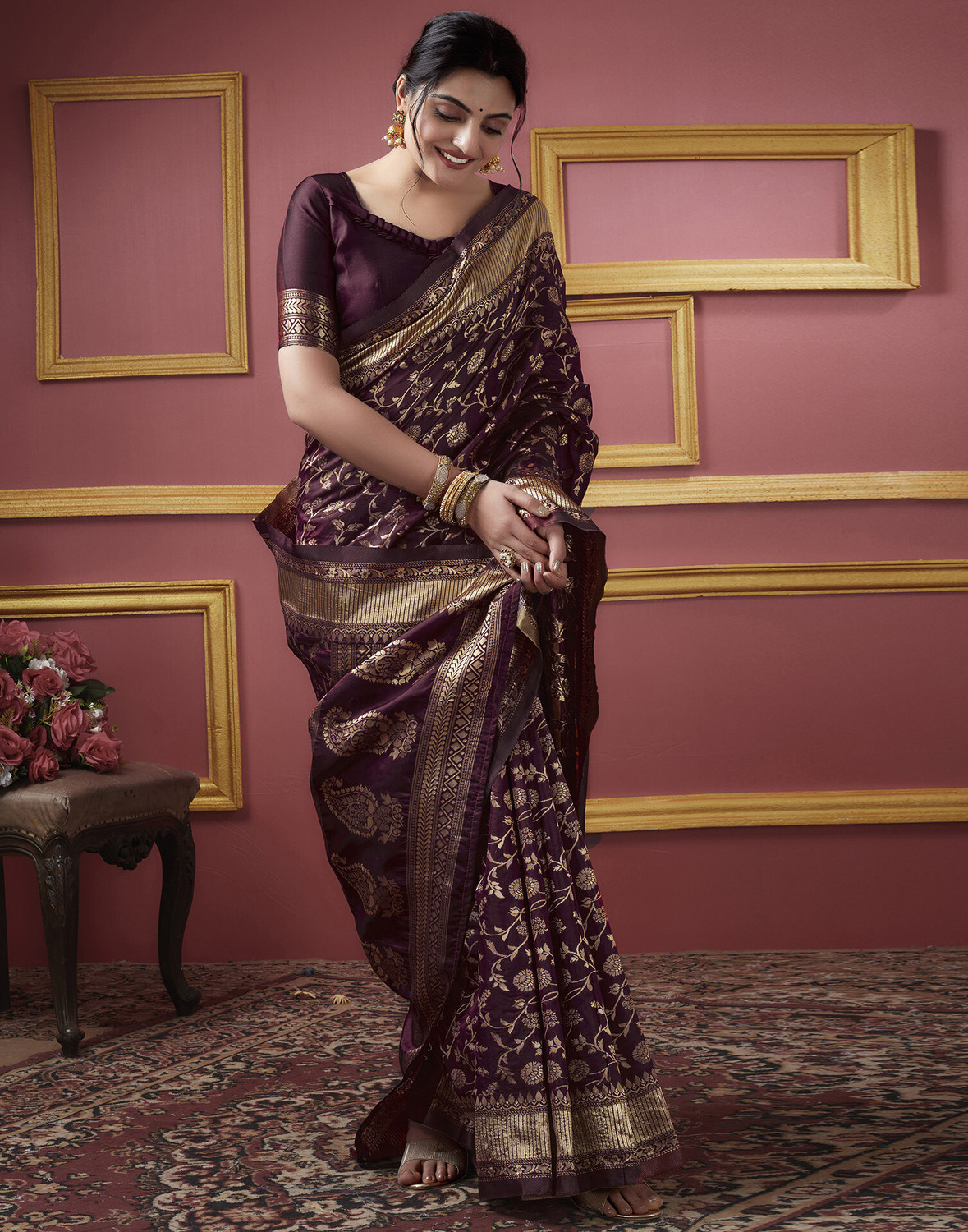 Sharini Banarasi Cotton Silk Blend Saree 
