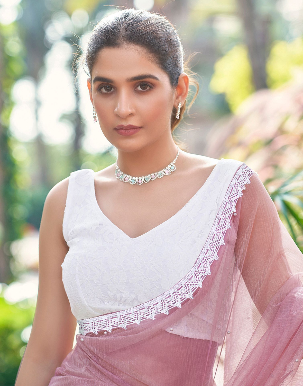 Sharini Net Saree with Pearl Work Saree