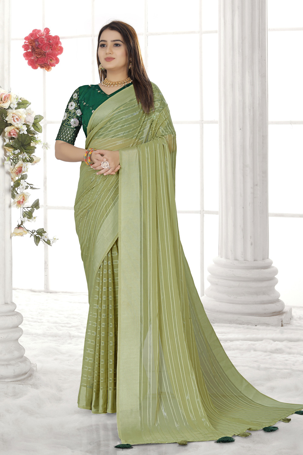 Kashvi Parallel Lines Design  Saree
