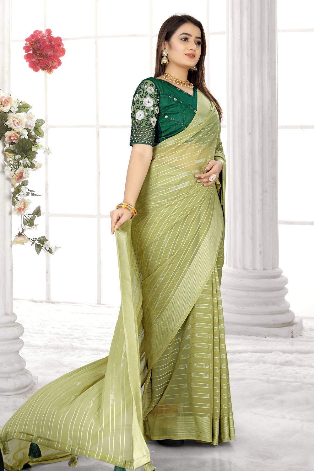 Kashvi Parallel Lines Design  Saree