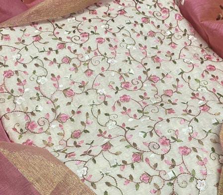 Kala Sutra Chanderi Embroidered Salwar Suit Material