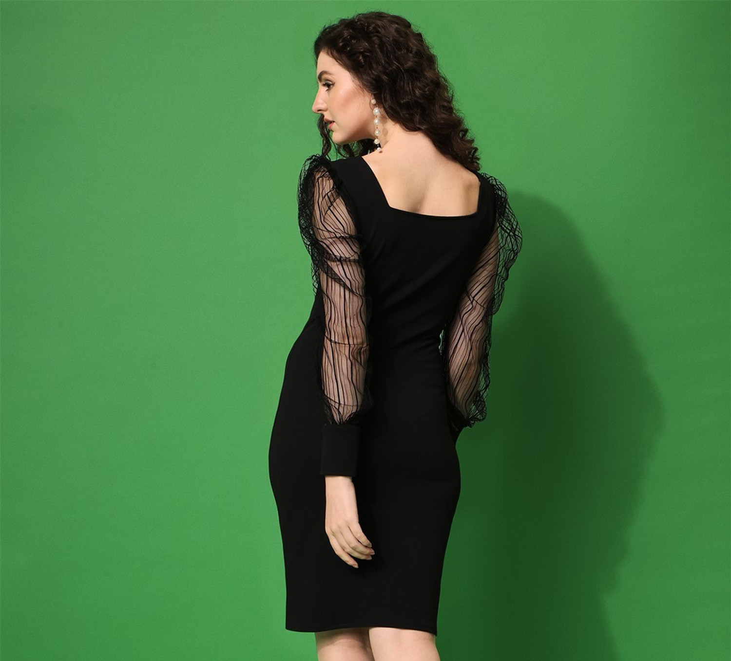 Shemora Black solid Bodycon Dress