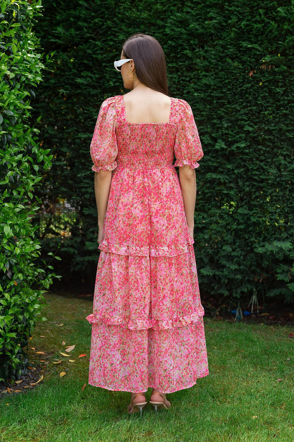 Shemora Floral Georgette  Maxi Dress
