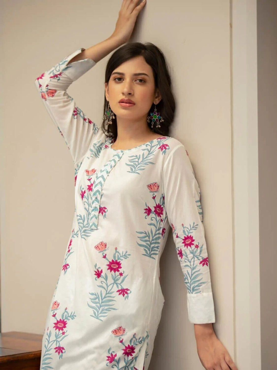 Rivanta Floral Print Straight  Salwar Suit Set 
