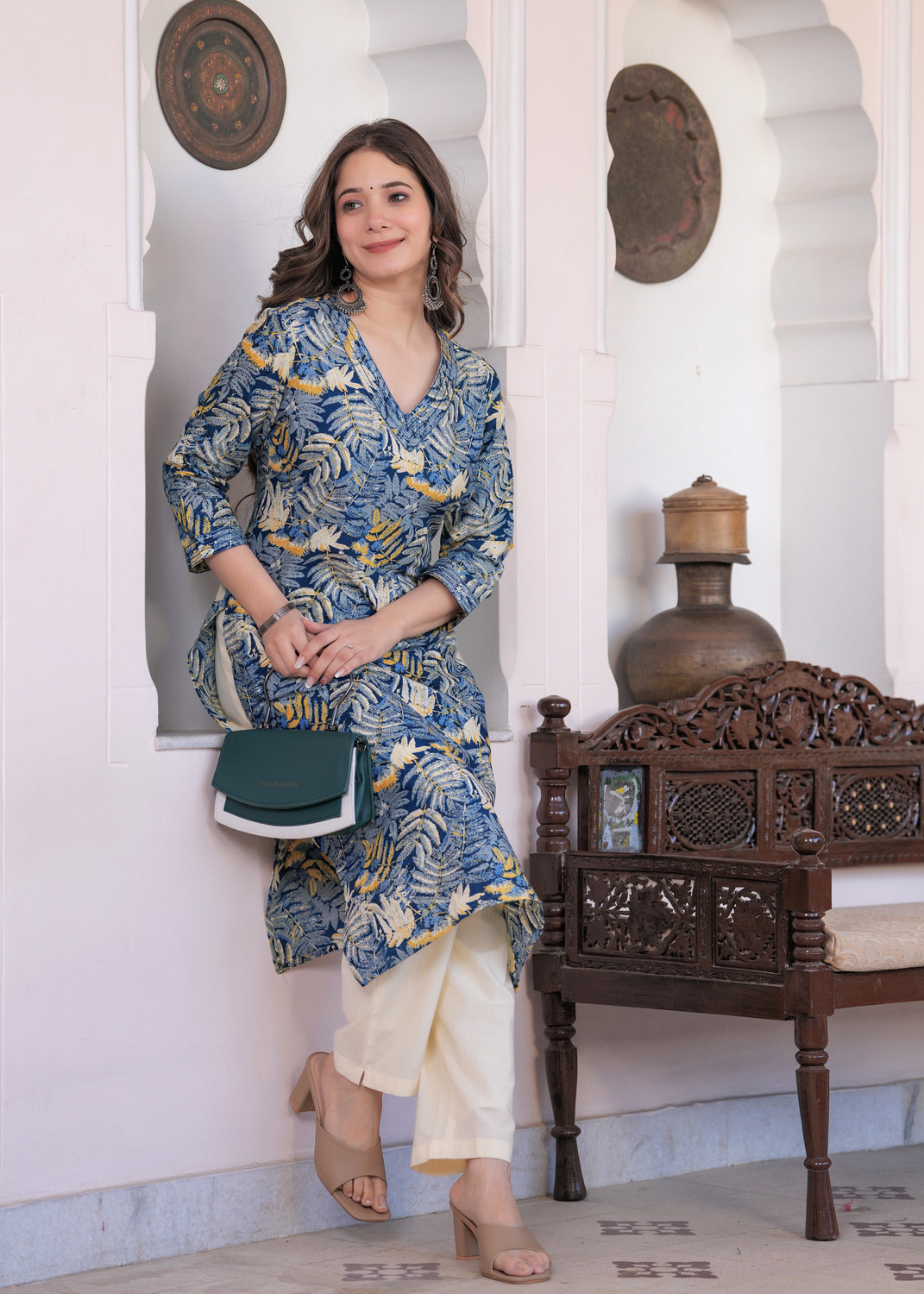 Pravya Grey Floral Salwar Suit Set 