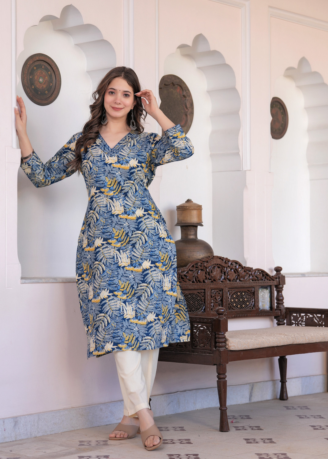 Pravya Grey Floral Salwar Suit Set 