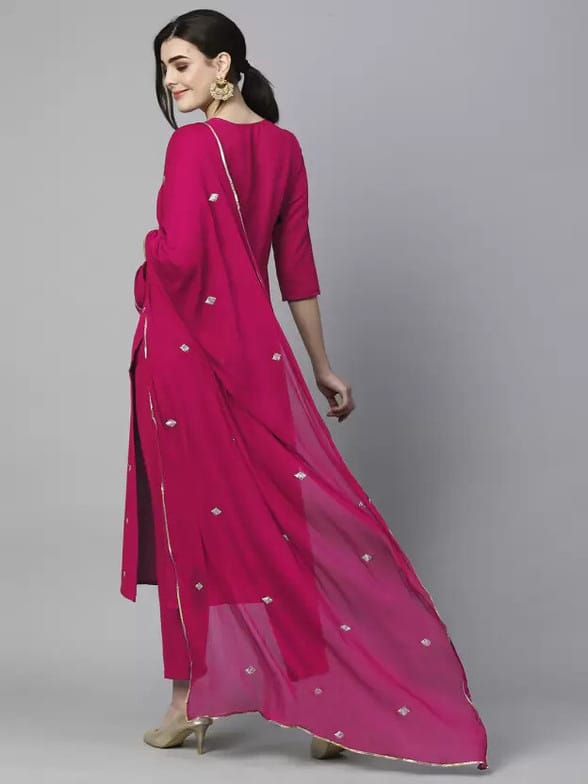 Divashree Cotton Blend Straight Salwar Suit Set 