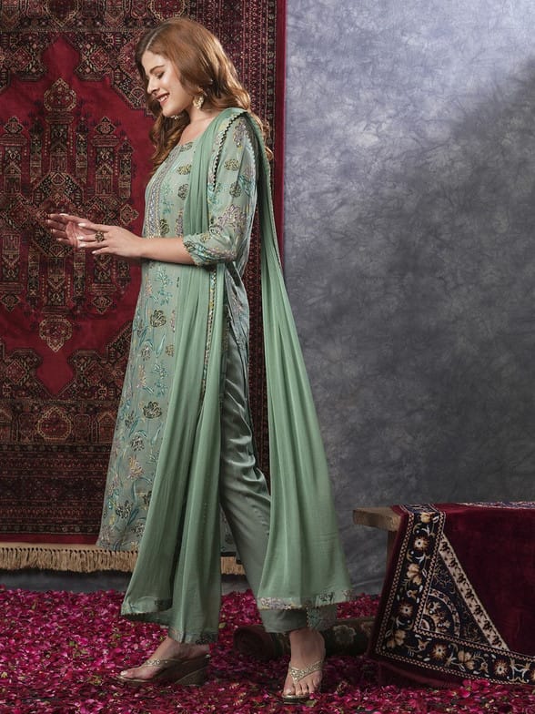 Divashree Viscose Rayon Floral Salwar Suit Set 