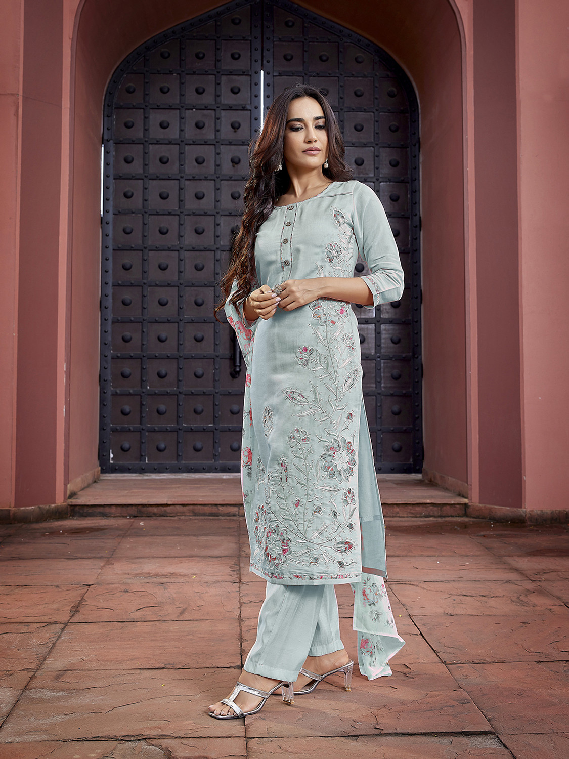 Rivanta Embroidered Kurta Salwar Suit Set 