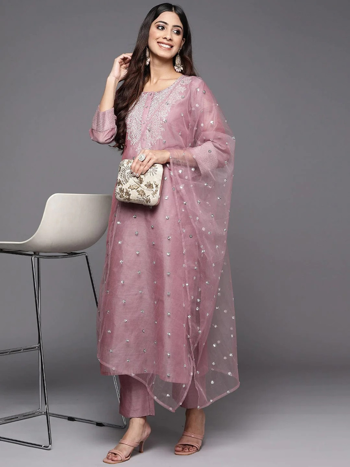 Rivanta  Art SilkSalwar Suit Set 