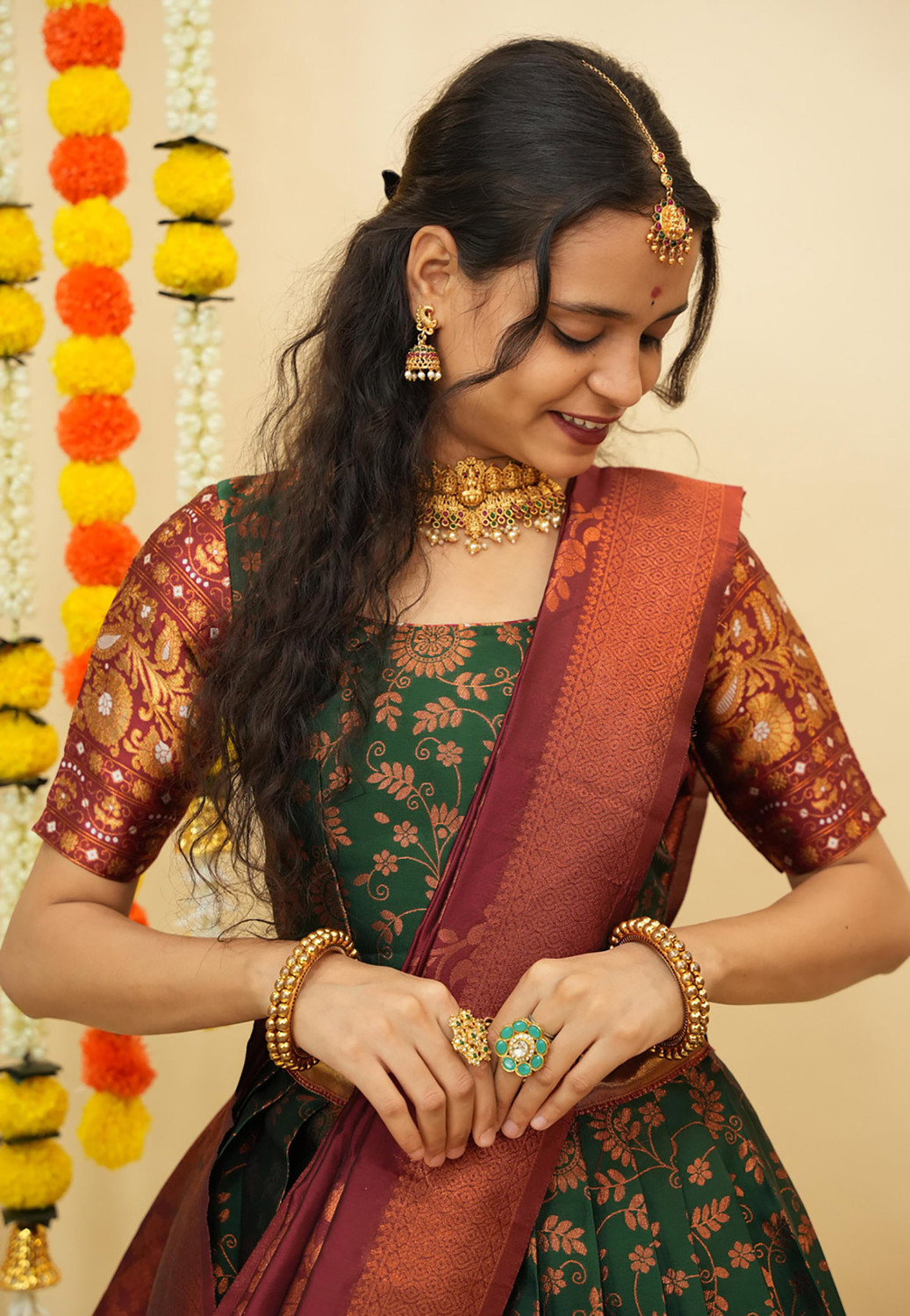 Kezel Self Design Zari Lehenga Choli