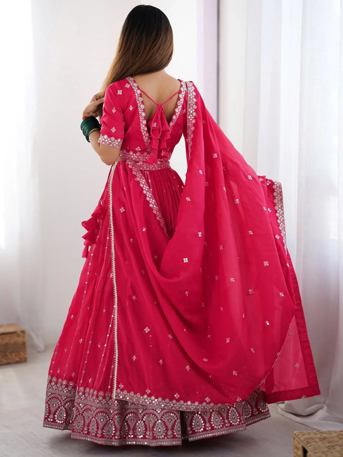 Kezel Pink Sequins Lehenga Choli