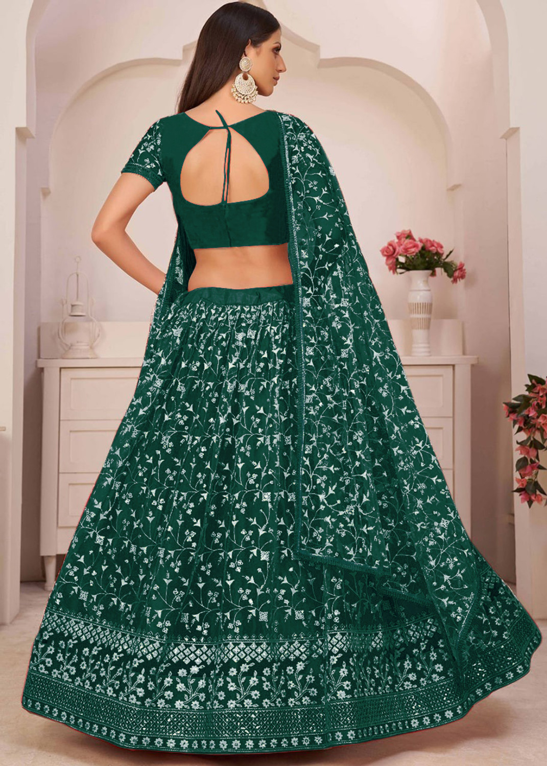 Kezel Self Design Silk Net Lehenga Choli
