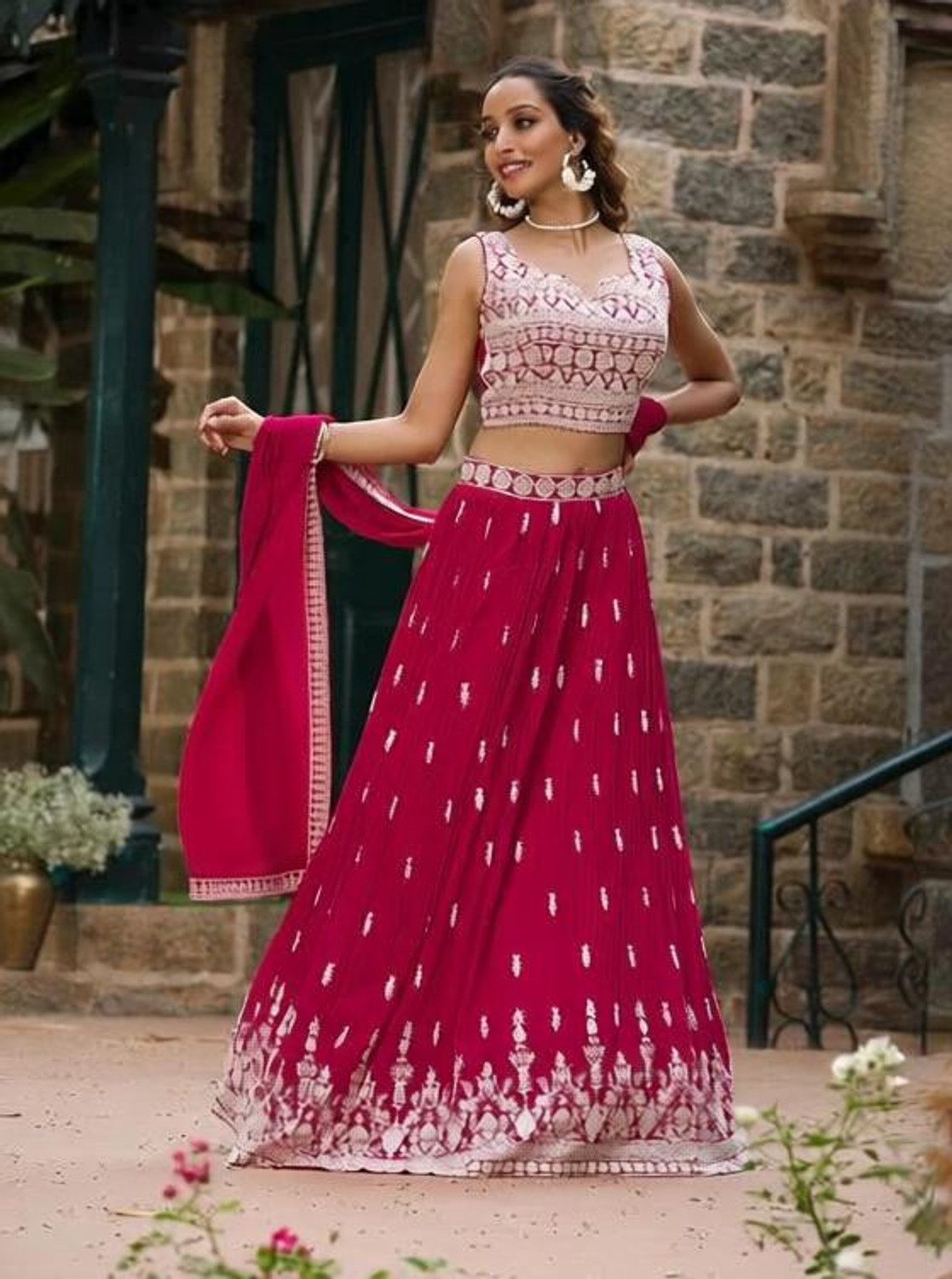 Kezel Georgette A-Line Lehenga Choli
