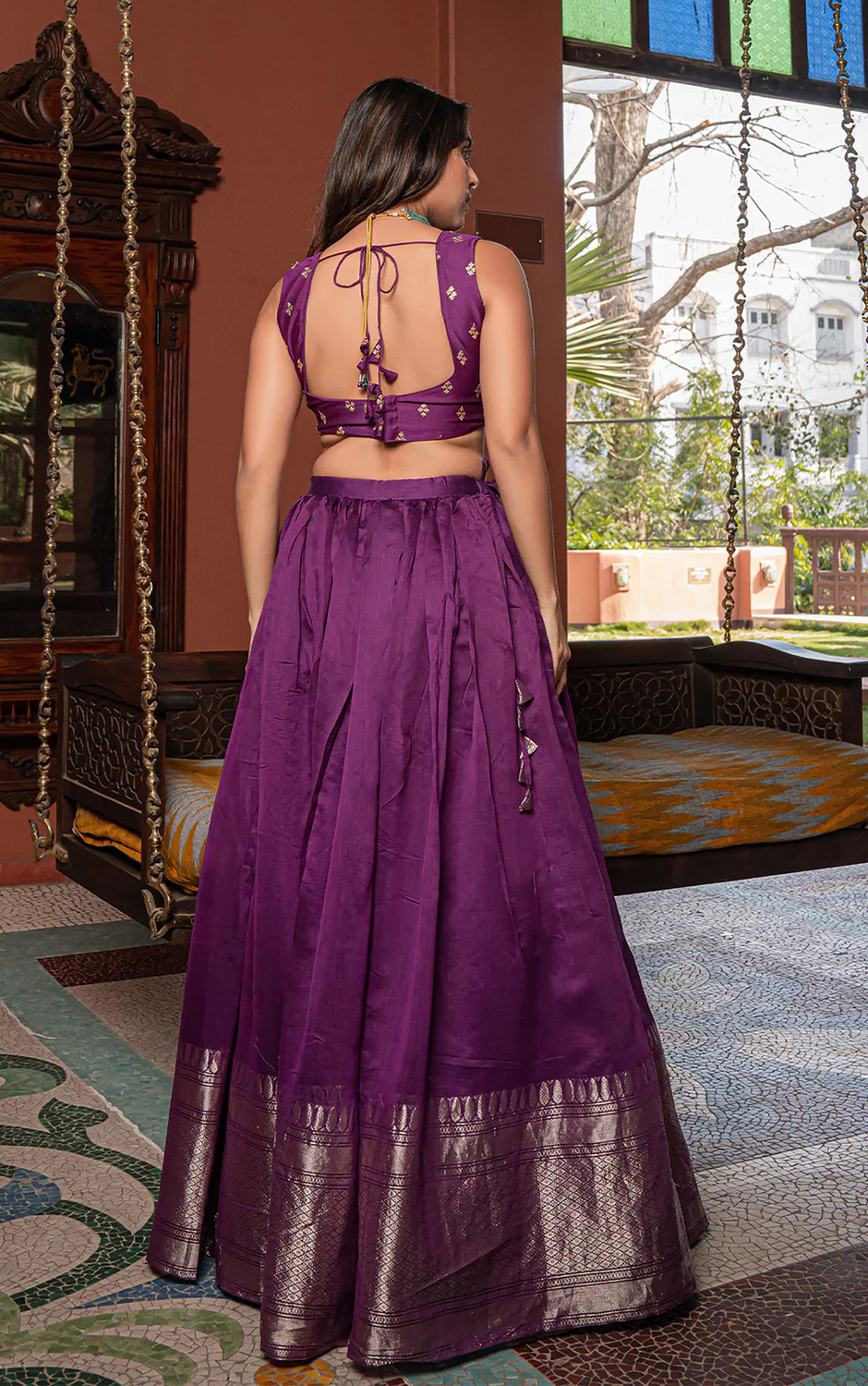 Kezel Purple Silk Lehenga Choli
