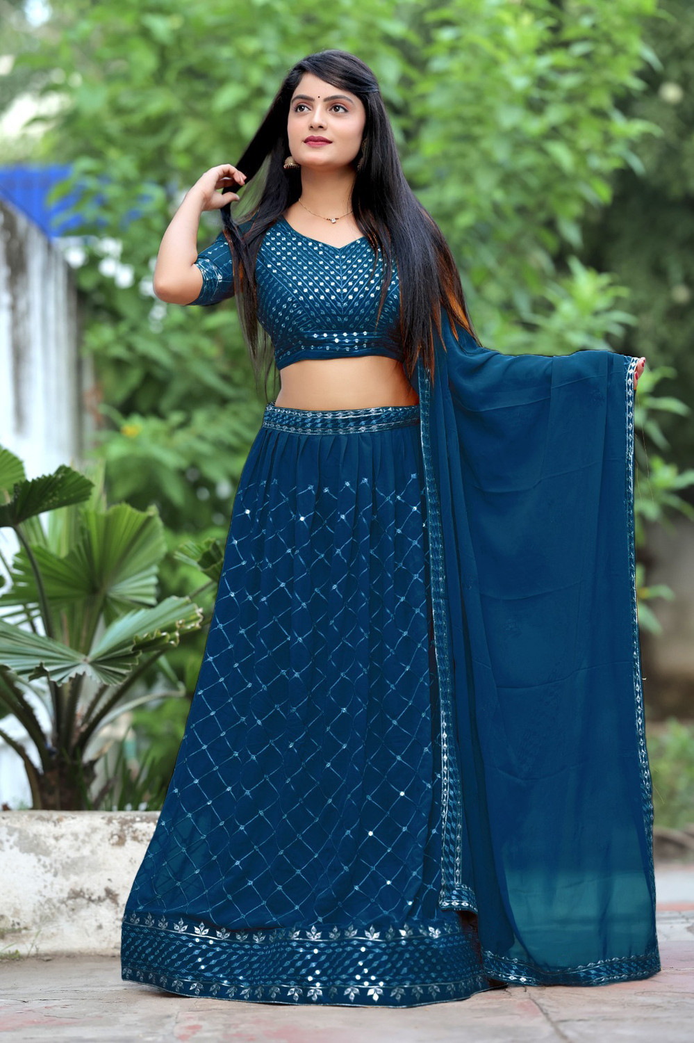Kezel Georgette Circular Lehenga Choli