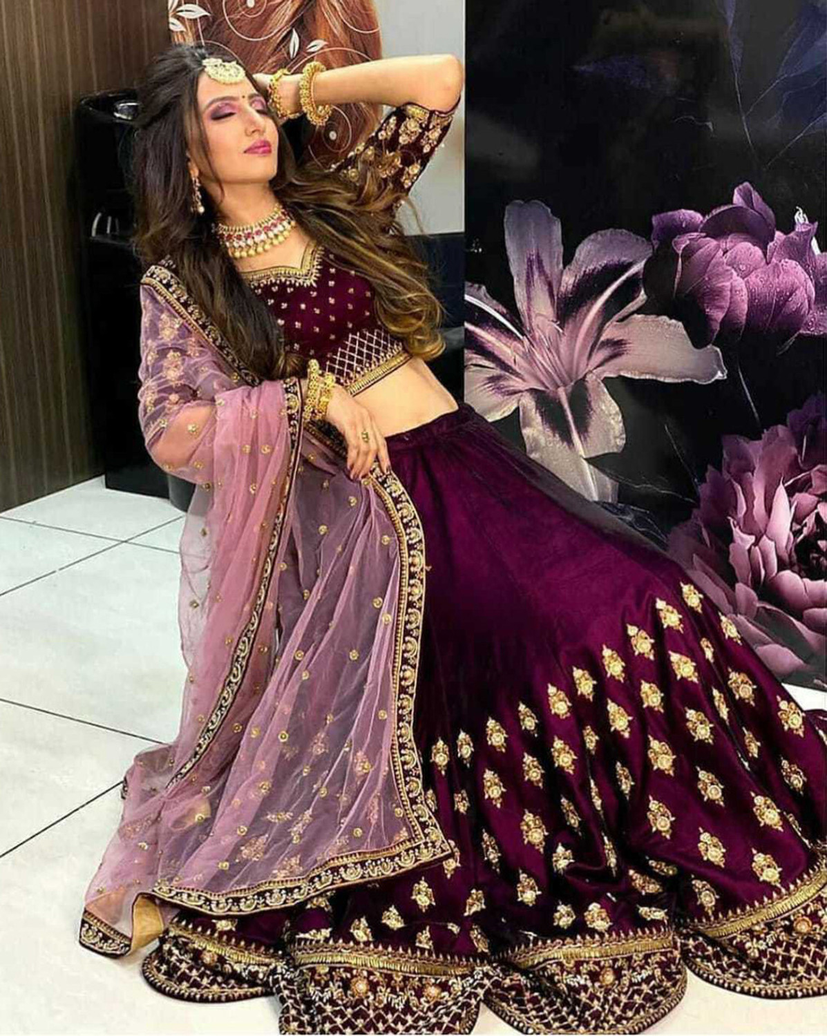 Kezel Velvet Lehenga Choli