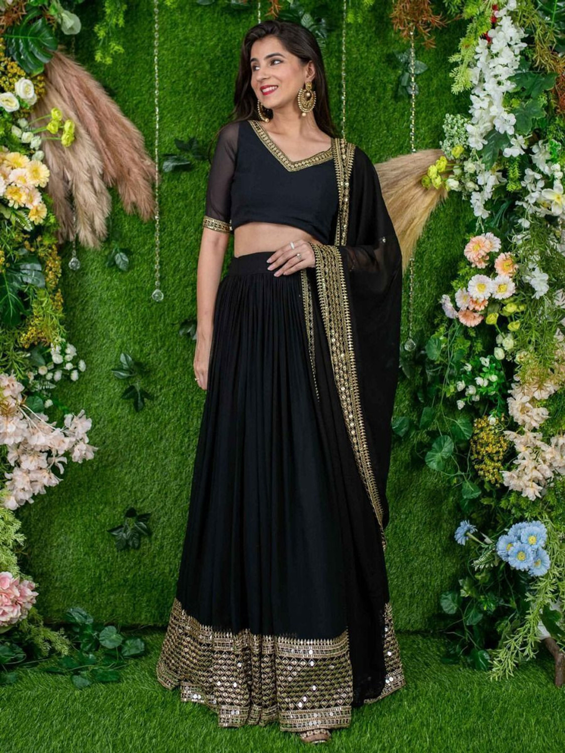Kezel Embroidered Georgette Lehenga Choli