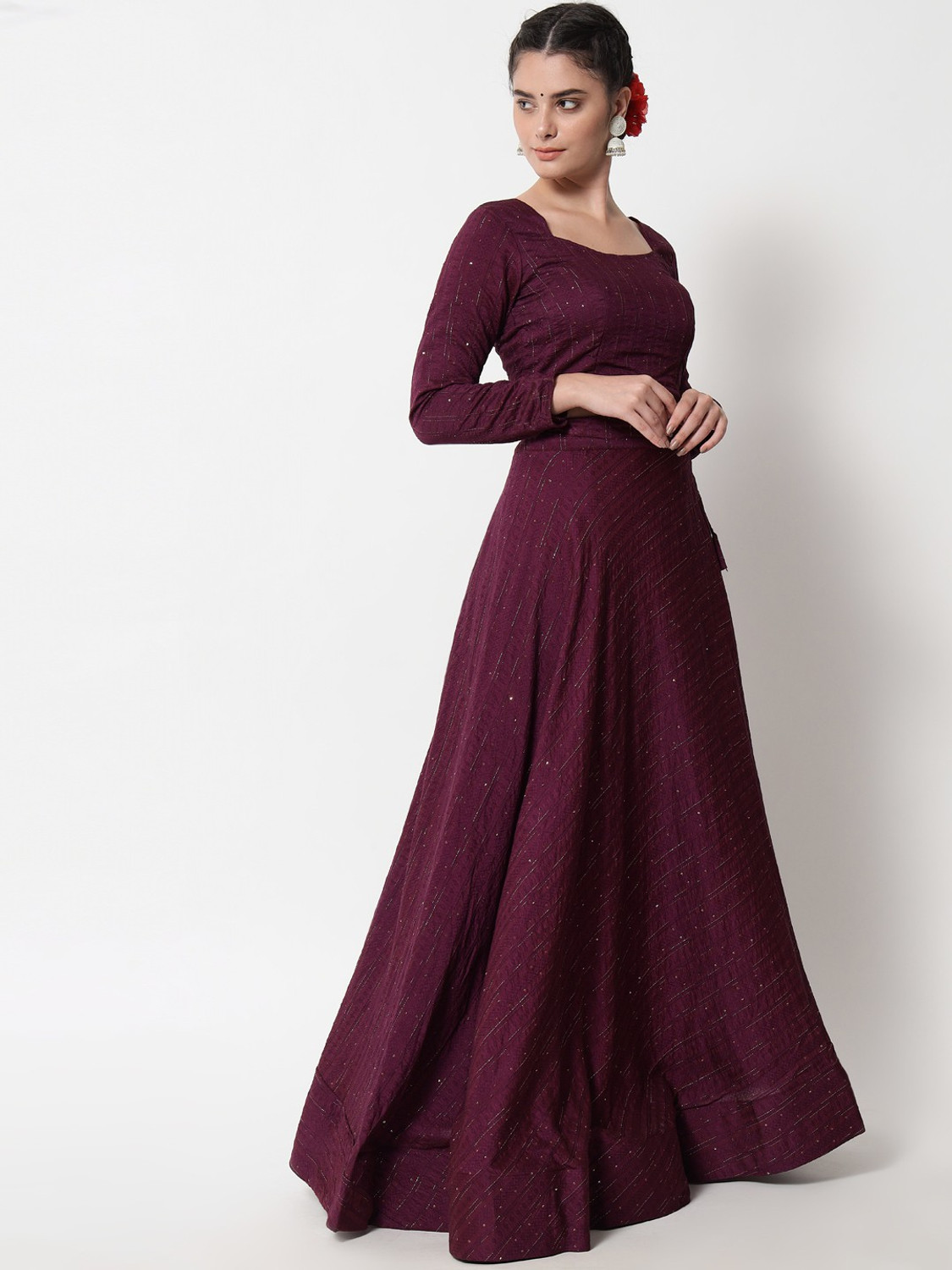 Divashree Purple Embroidered Lehenga Choli