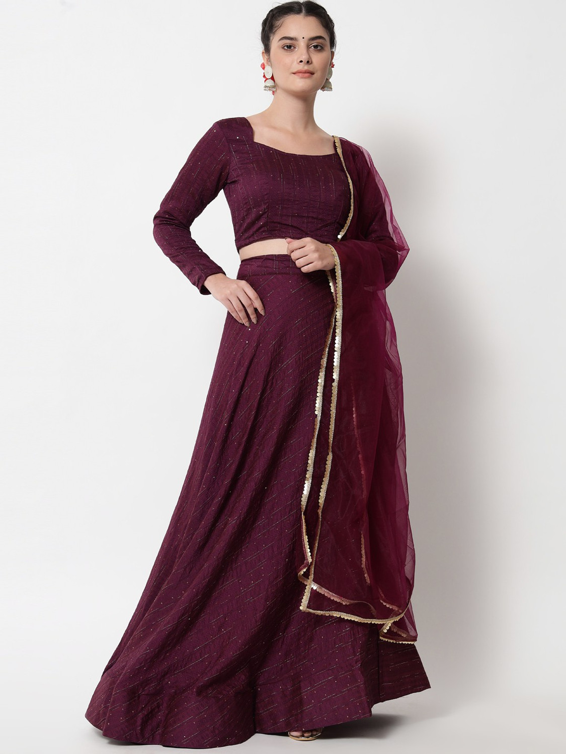 Divashree Purple Embroidered Lehenga Choli
