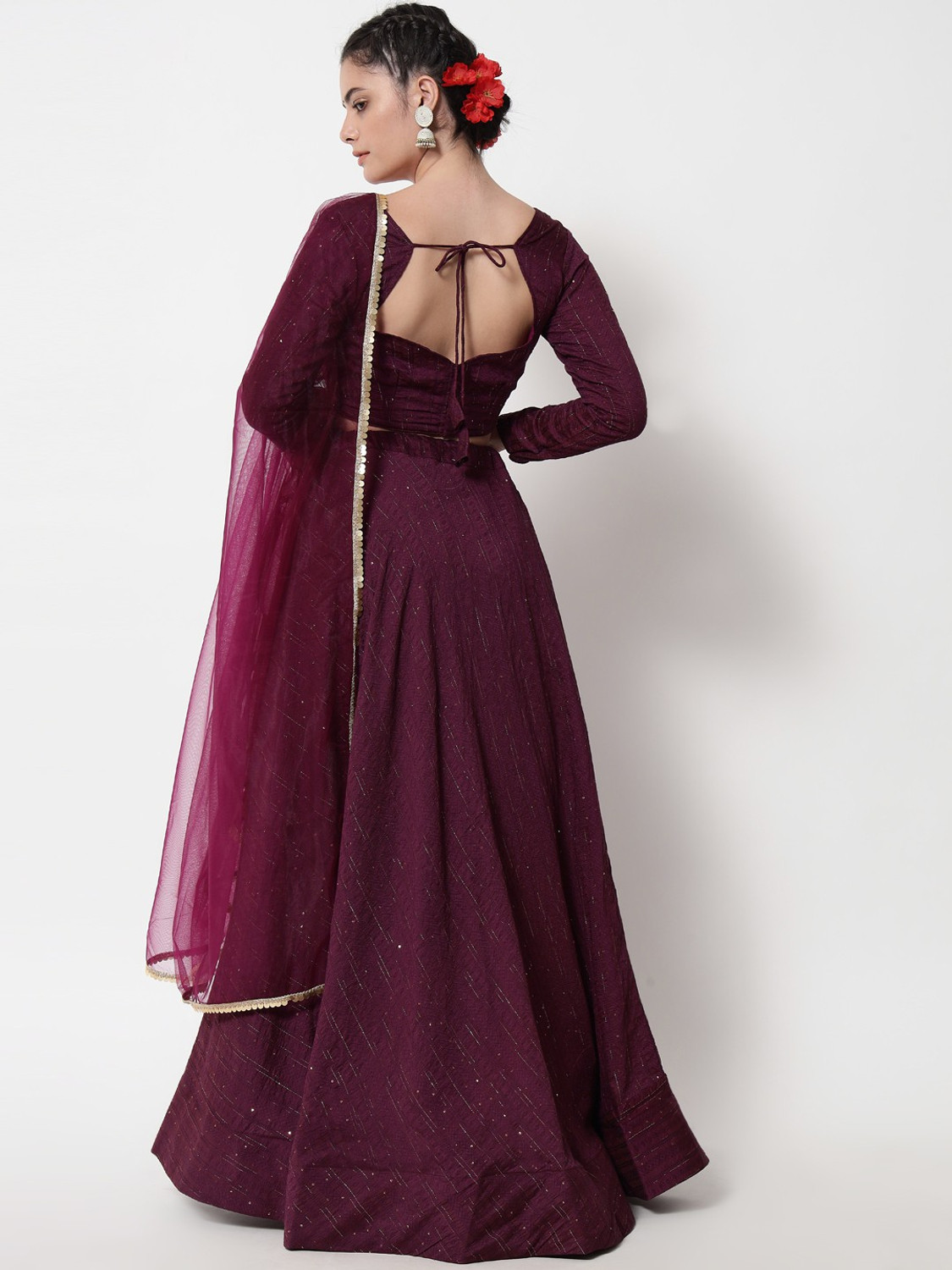 Divashree Purple Embroidered Lehenga Choli