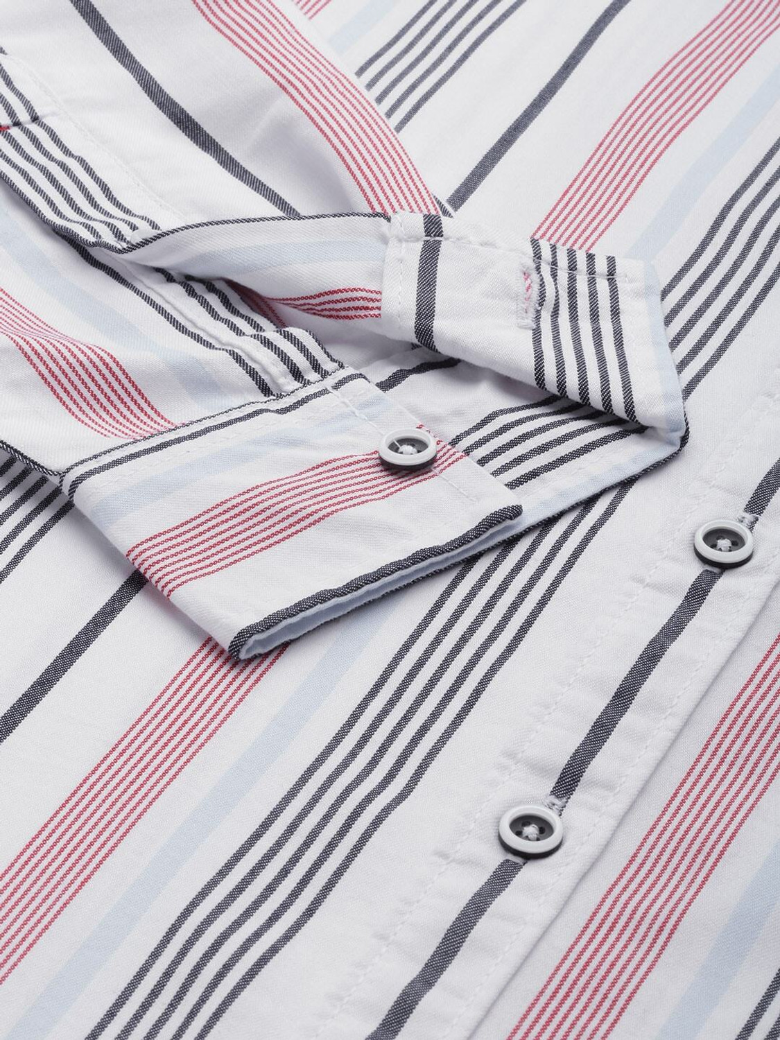 Ivaan White Striped Cotton Casual Shirt