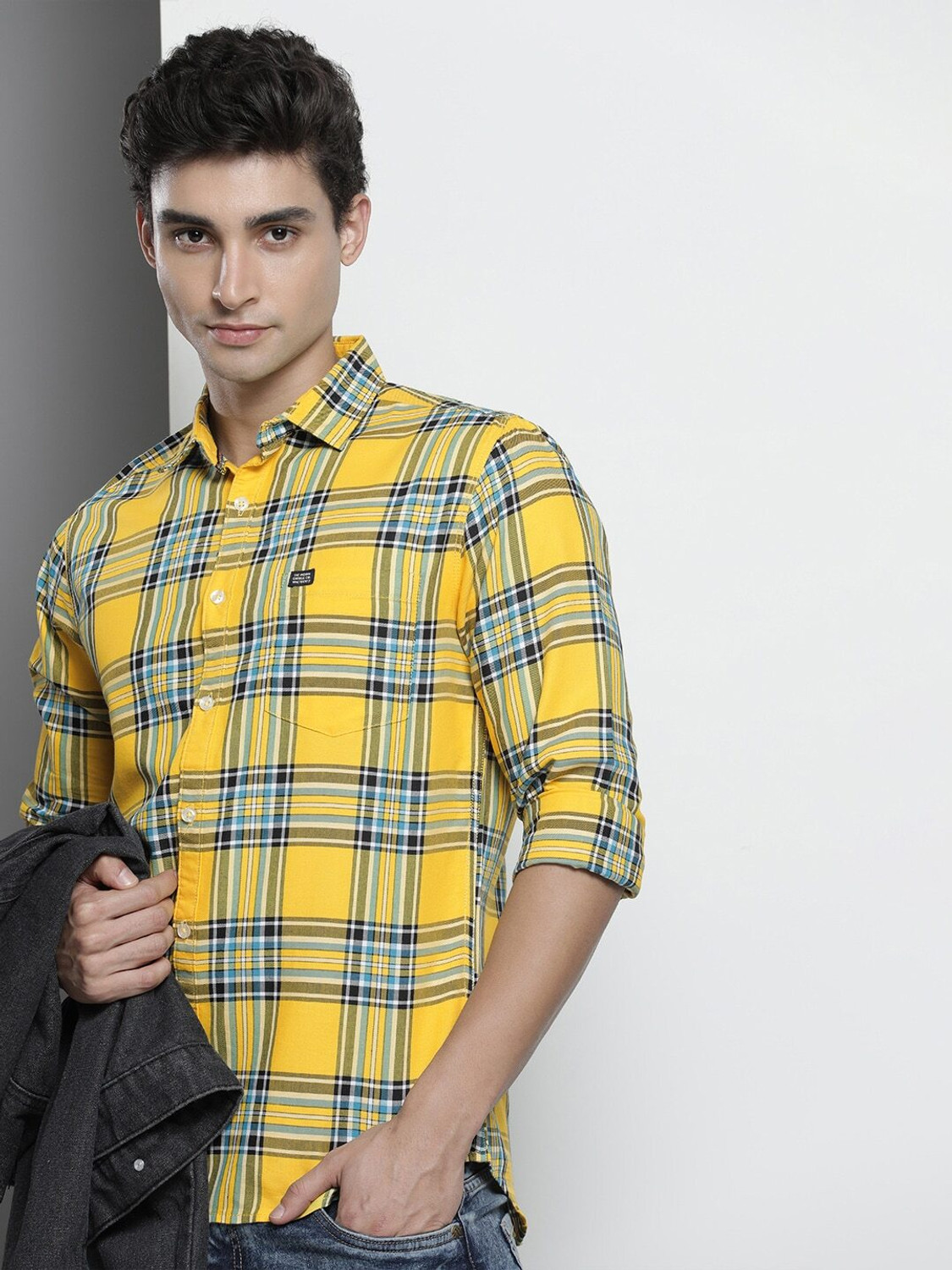 Ivaan Yellow & black plaid Shirt