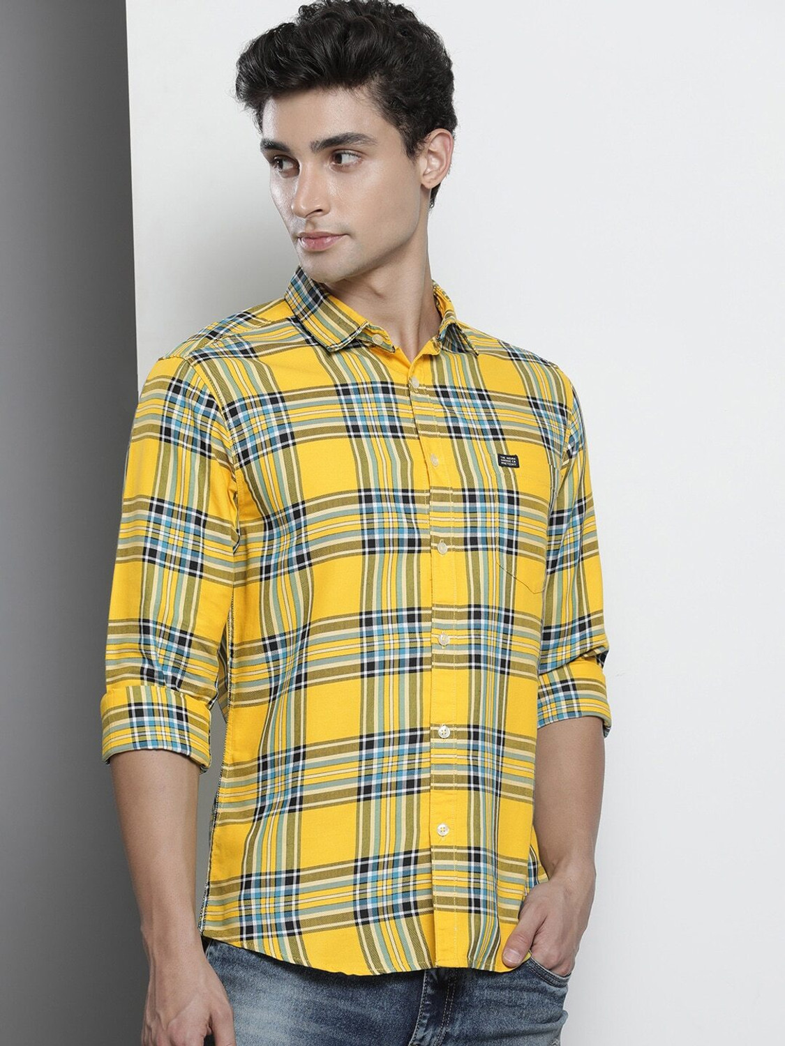 Ivaan Yellow & black plaid Shirt