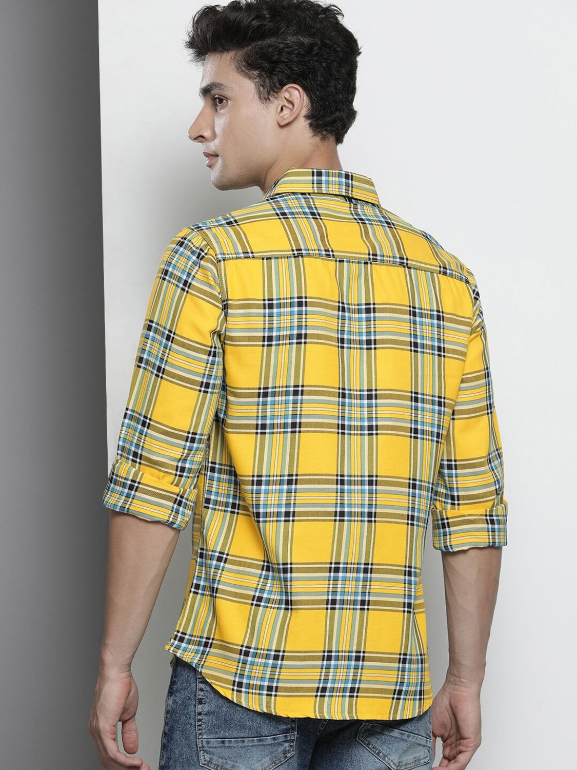 Ivaan Yellow & black plaid Shirt