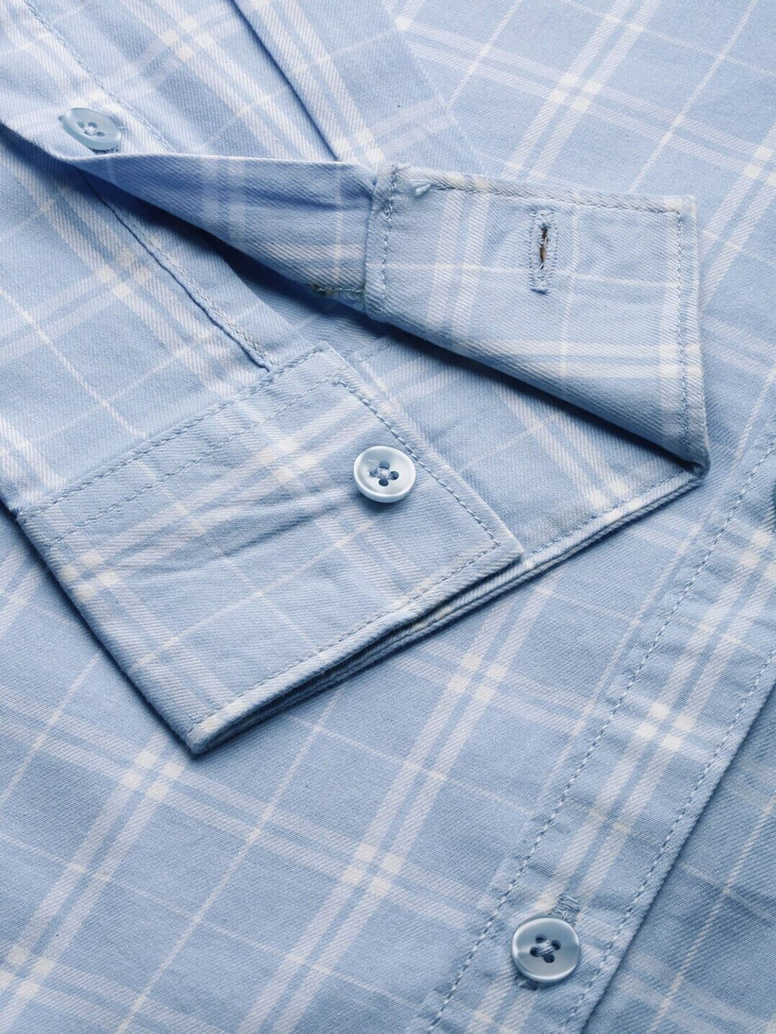 Ivaan Sky Blue Windowpane Shirt