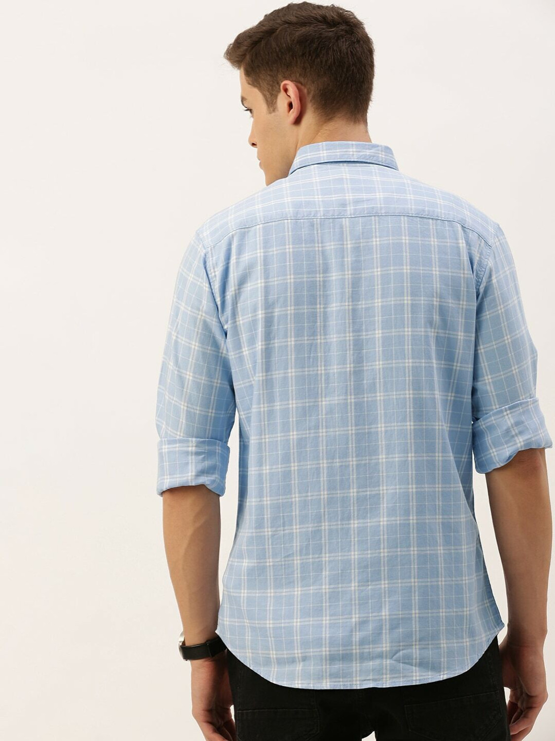 Ivaan Sky Blue Windowpane Shirt