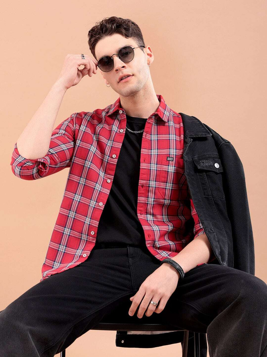 Ivaan Red and black checked shirt