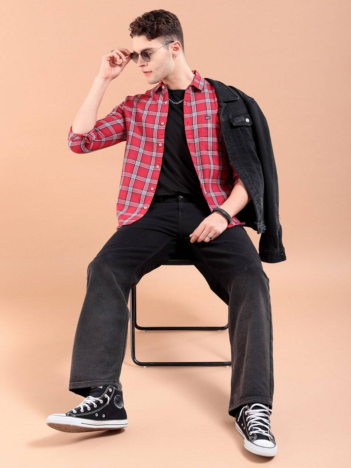 Ivaan Red and black checked shirt