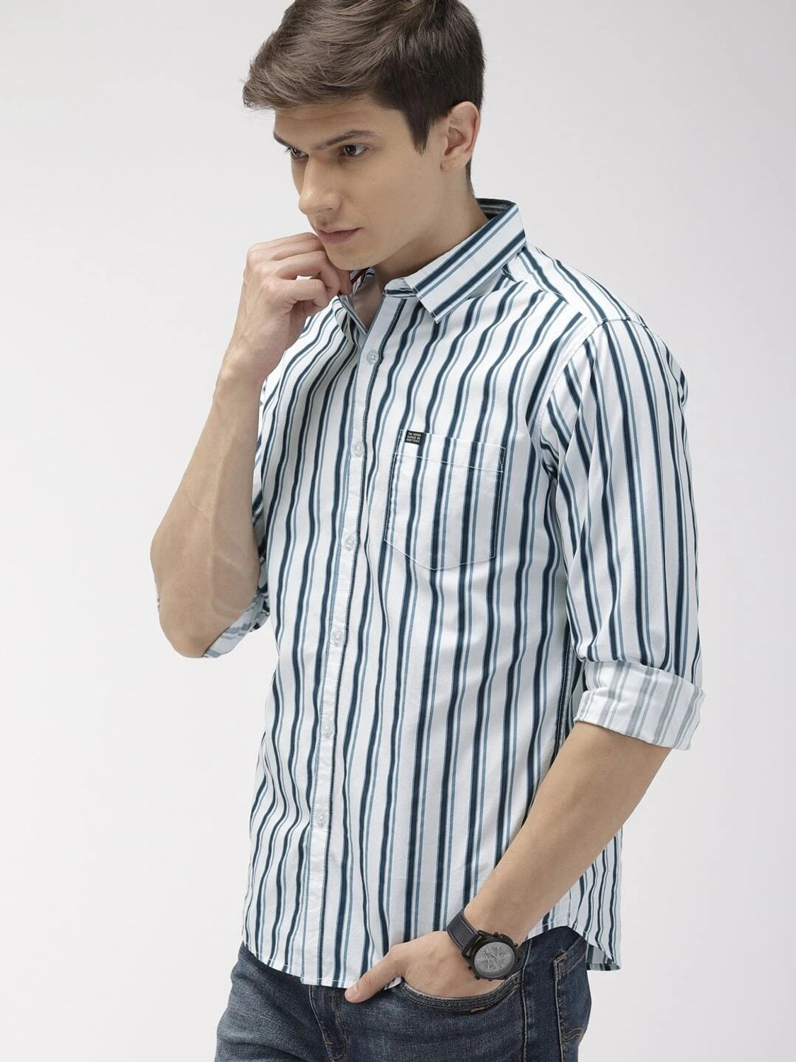 Ivaan Blue vertical stripes Shirt