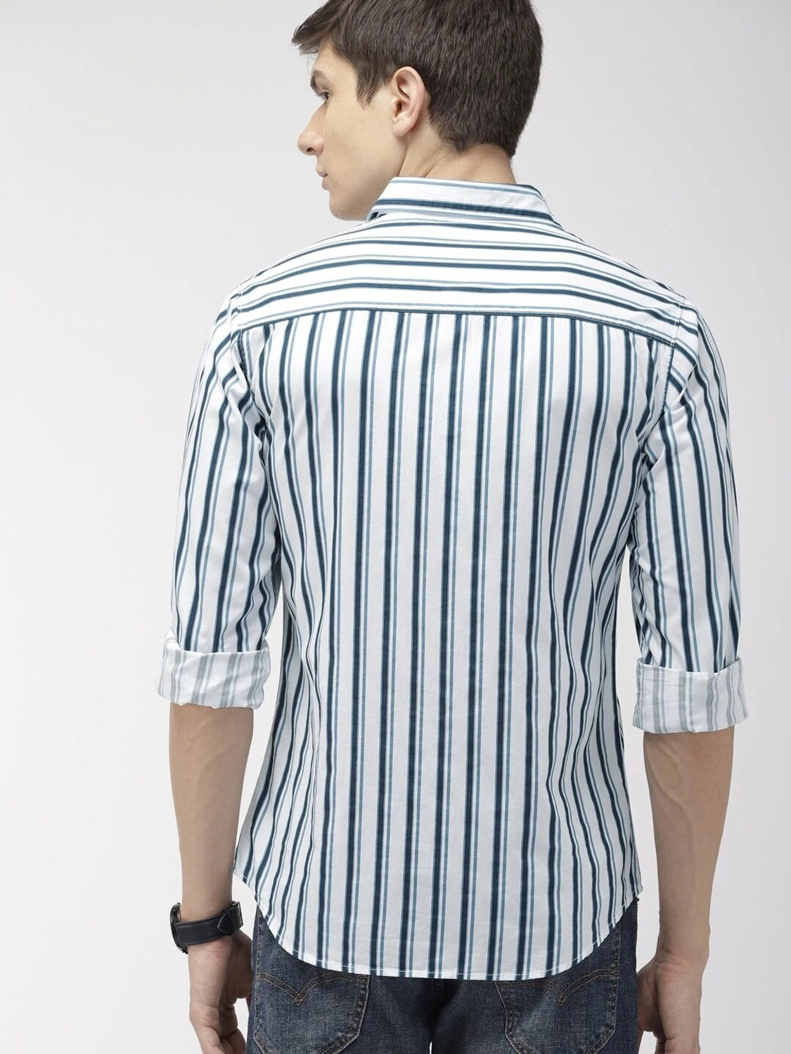 Ivaan Blue vertical stripes Shirt