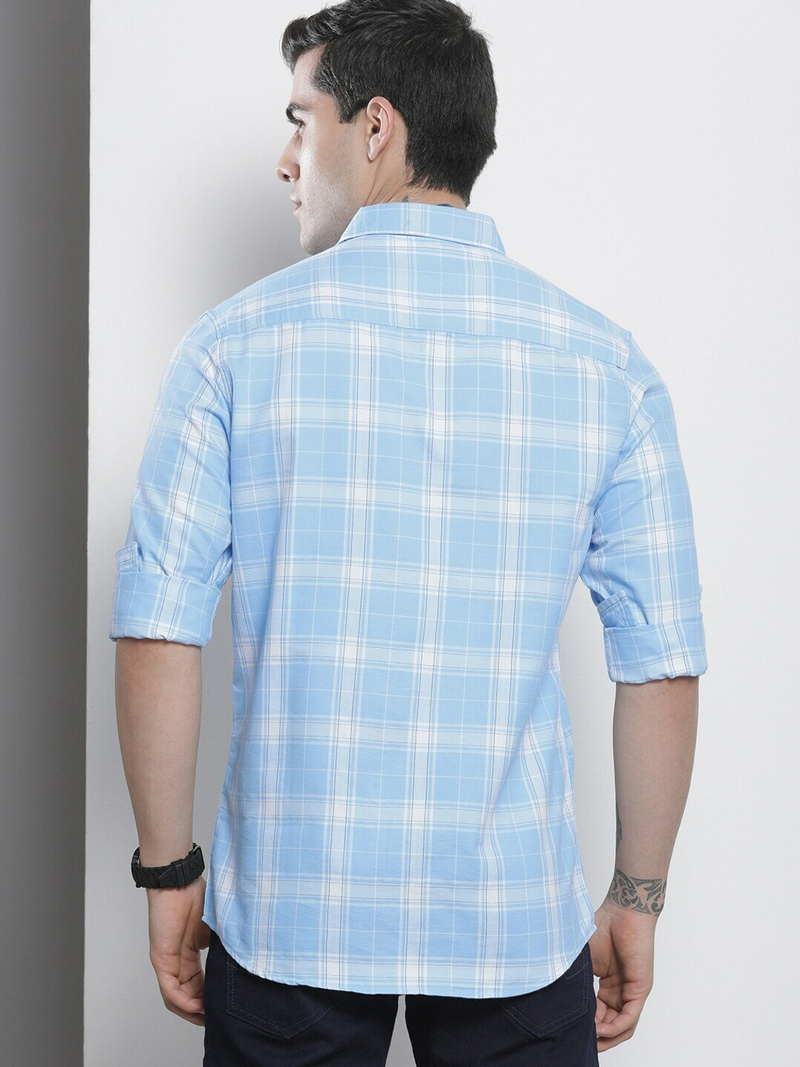 Ivaan Light blue and white checkered Shirt