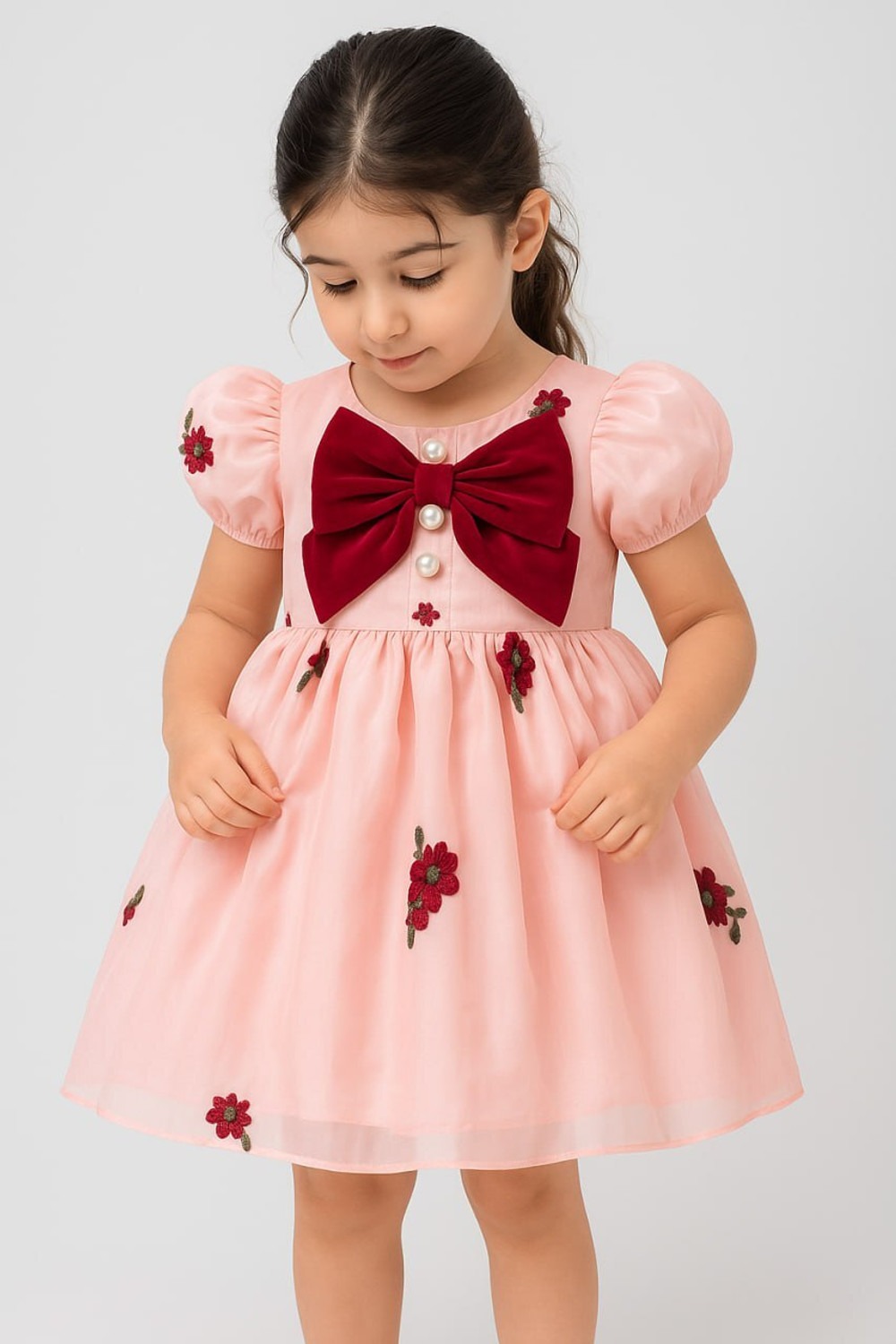 Parnika Burgundy floral Print Dress