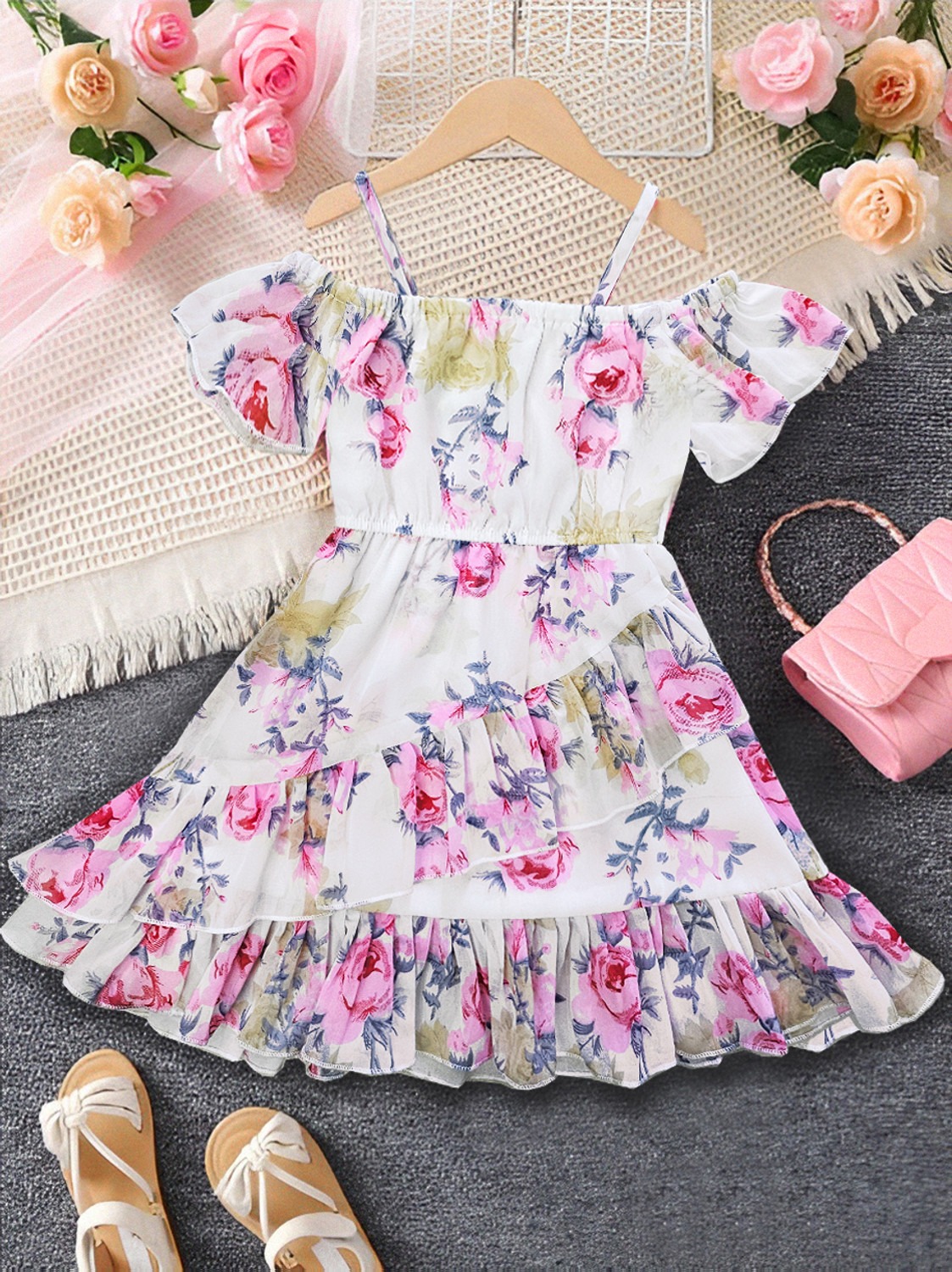 Moonette Girls' floral summer dress