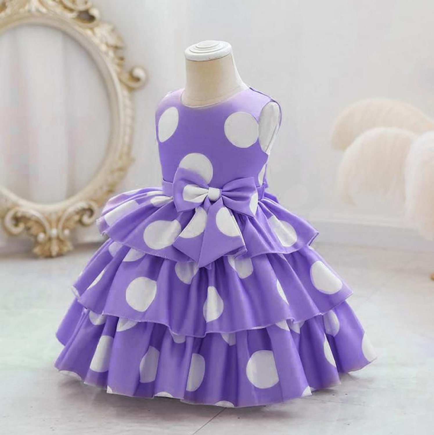 Parnika Triple-tiered ruffled skir