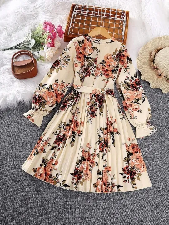 Moonette Long-sleeved floral Maxi-dress